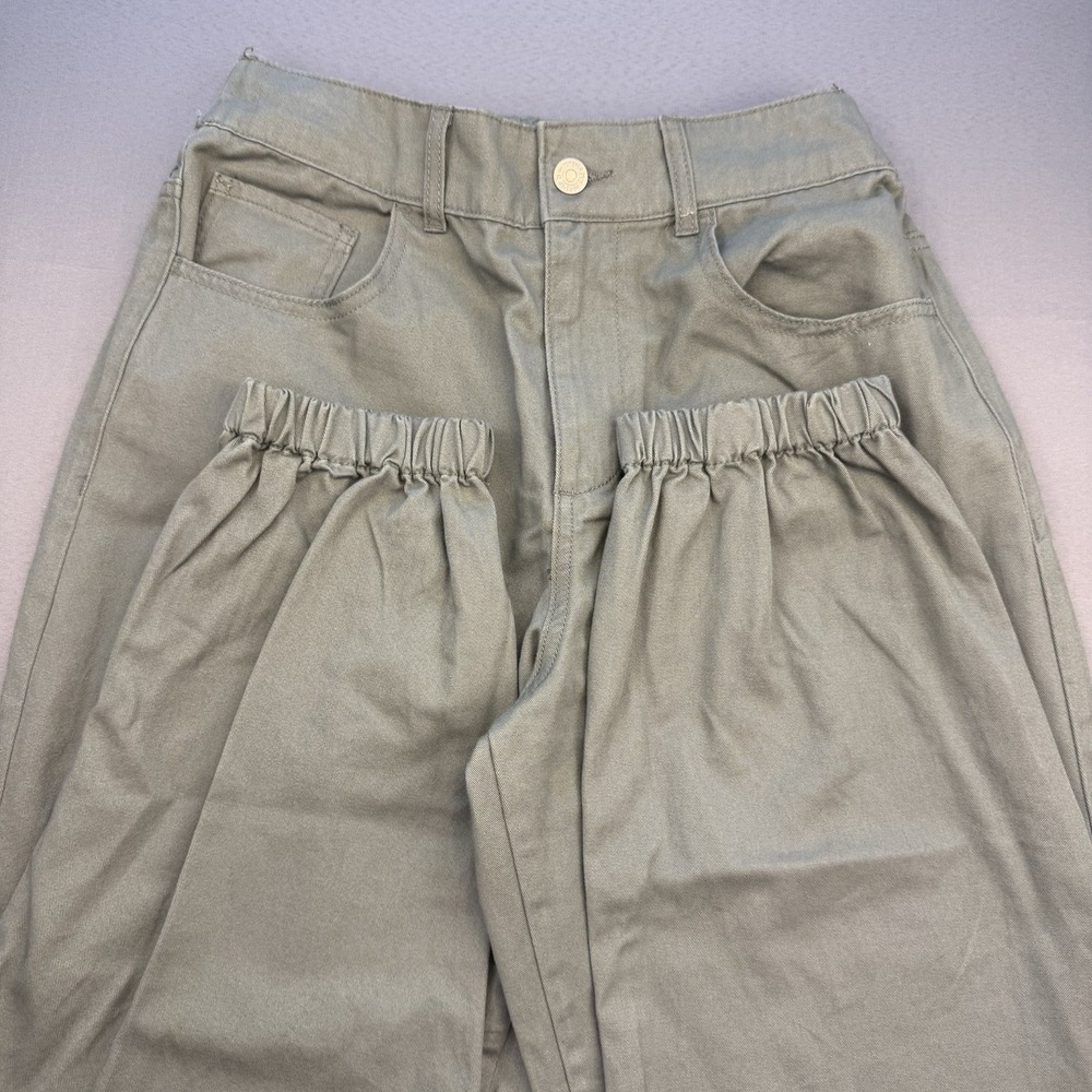 Forever 21 Baggy Jogger Pants Womens Olive Army Green Utility Y2K Streetwear M - Picture 4 of 10